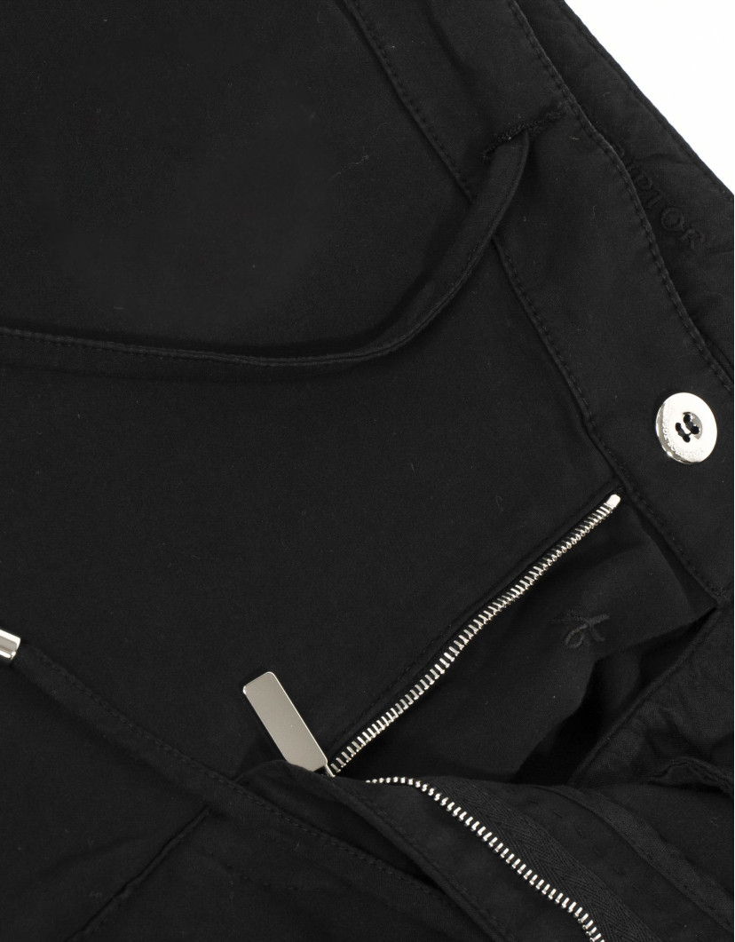 Scissor Scriptor Black Straight-Leg Cotton Drawstring Chinos image
